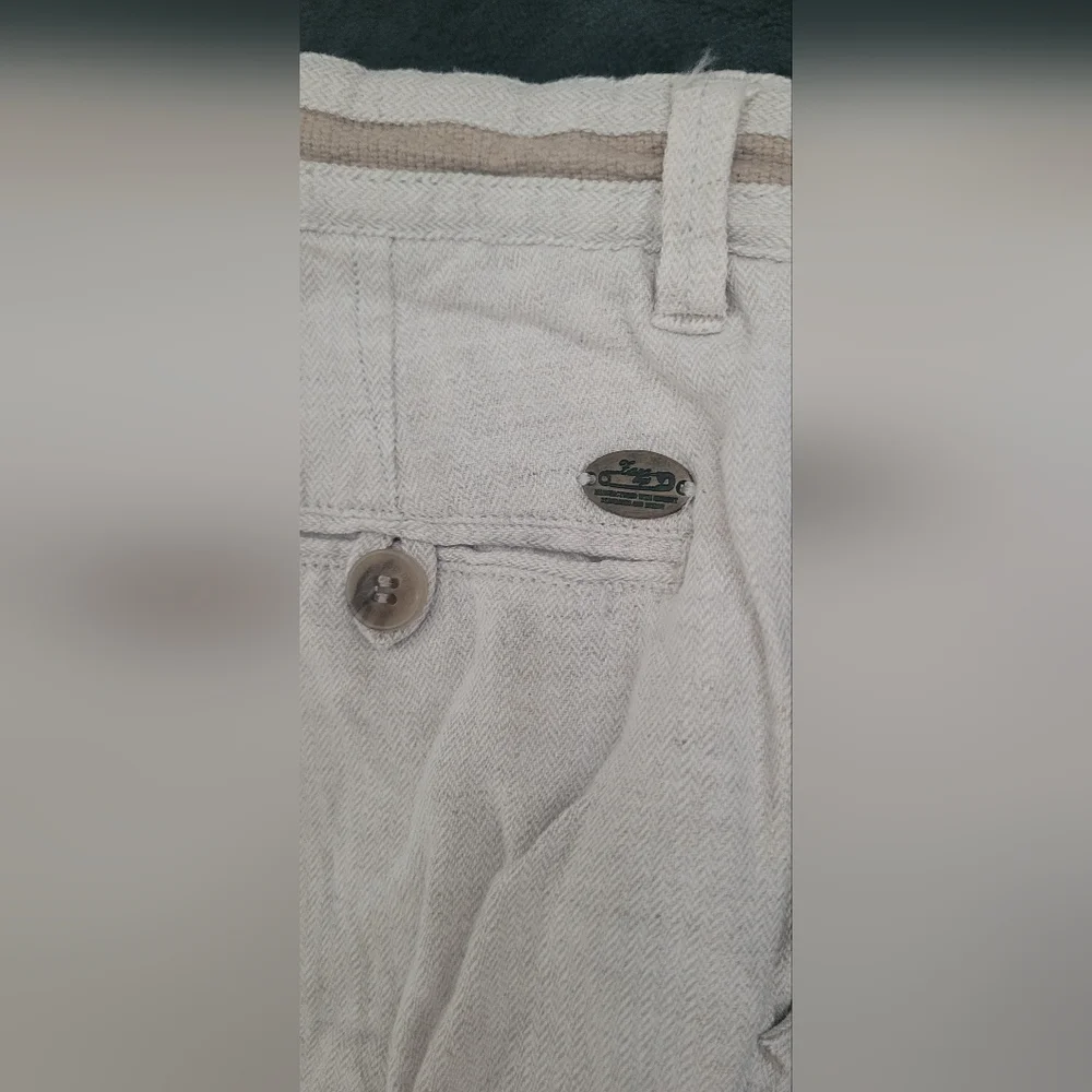 Zara Shorts Linen Cotton, Beige, Boys' Size 7/8, Adjustable Waist